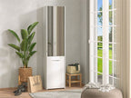 Osaka White Mirrored Slim Shoe Cabinet Cupboard