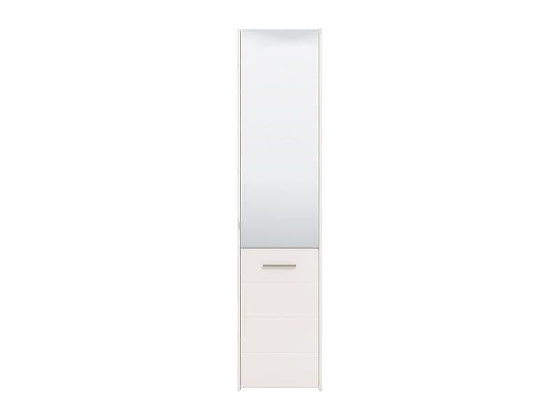 Osaka White Mirrored Slim Shoe Cabinet Cupboard