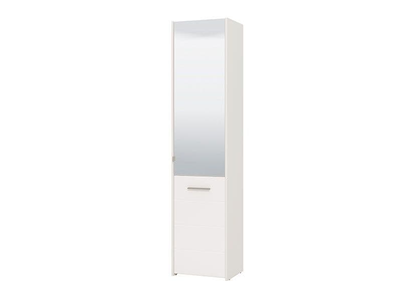 Osaka White Mirrored Slim Shoe Cabinet Cupboard