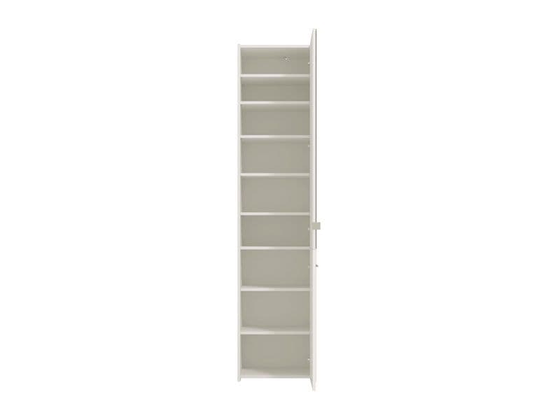 Osaka White Mirrored Slim Shoe Cabinet Cupboard