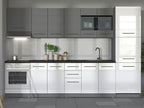 Pedro White Gloss and Grey Kitchen Units