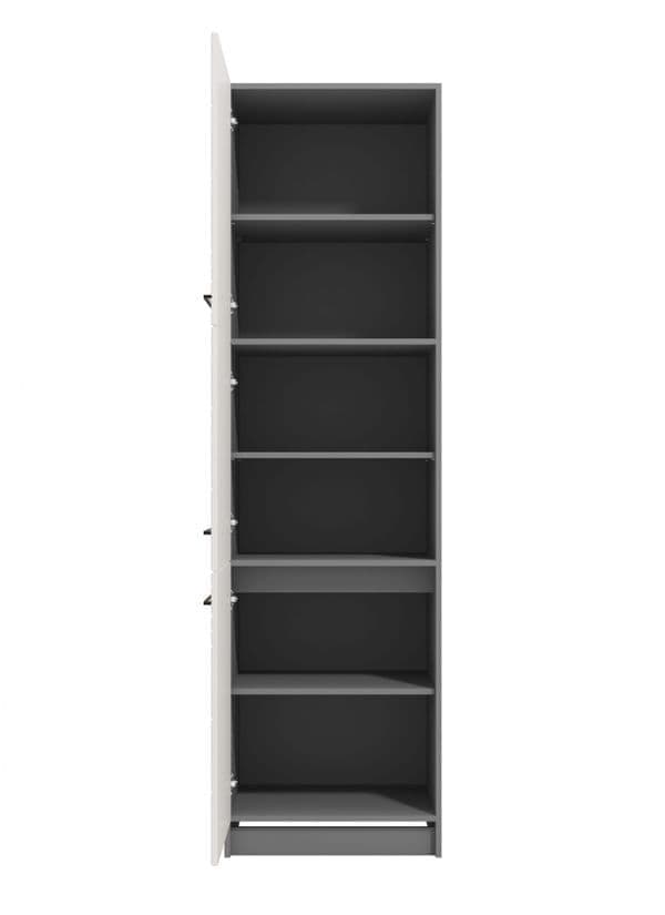 Pedro White High Gloss And Grey 60cm Wide Tall Kitchen Larder Unit Pantry Cupboard