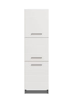 Pedro White High Gloss And Grey 60cm Wide Tall Kitchen Larder Unit Pantry Cupboard