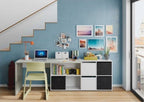 Pellegrini White and Concrete Grey Large Left or Right Flexi Corner Office Desk