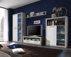 Pietra Large TV Cabinet Grey and White Gloss