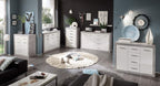 Pietra Grey and White Gloss 6 Drawer Tallboy Chest