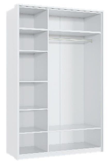Rado 3 Door White High Gloss Mirrored Wardrobe