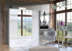 Rado 4 Door 2 Drawer White High Gloss Mirrored Wardrobe