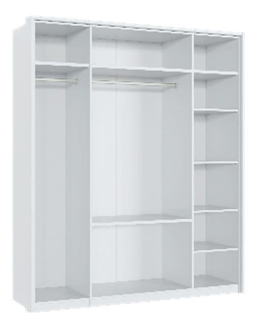 Rado 4 Door 2 Drawer White High Gloss Mirrored Wardrobe — alternate product view