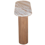 Ashford Natural Marble & Wood Pedestal Console Table