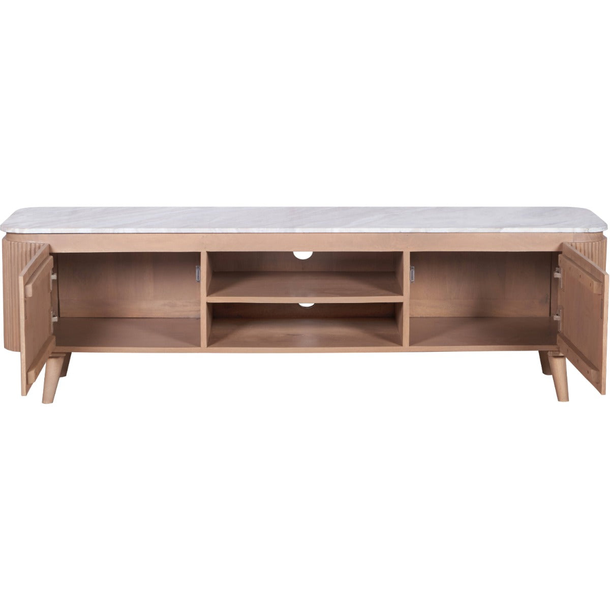 Ashford Natural Marble & Wood Large Tv Cabinet