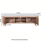 Ashford Natural Marble & Wood Large Tv Cabinet