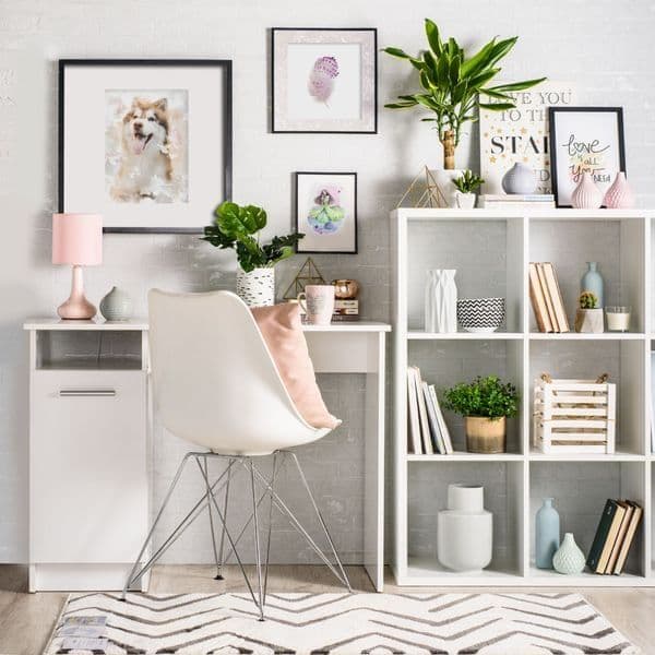 Reygo Matt White Computer Desk