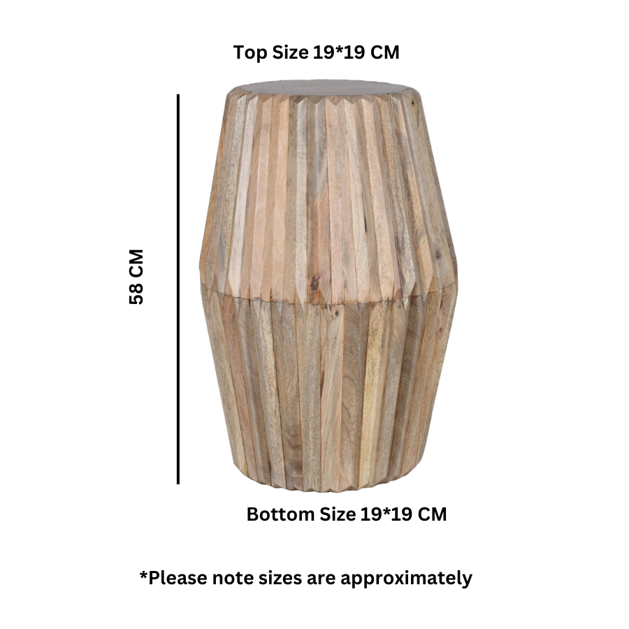 Hudson Carved Mango Wood Side Table — angled product view