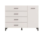 Romero White 1 Door 4 Drawer Sideboard Storage Unit