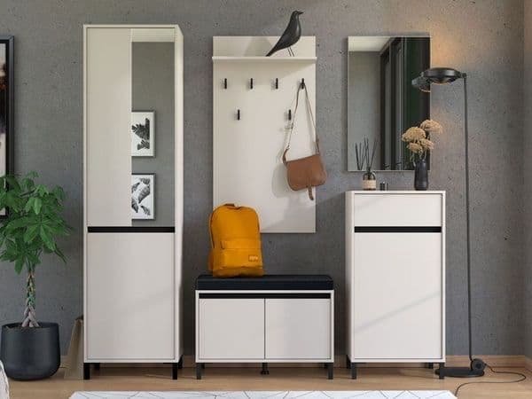 Rosmara Cashmere Taupe Slim Narrow Shallow Depth Hallway Wardrobe — side product view