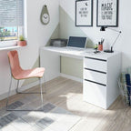 Sacramento Arctic White Office Desk with Cupboard and Drawers