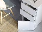 Sacramento Arctic White Office Desk with Cupboard and Drawers