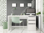 Sacramento Arctic White Office Desk with Cupboard and Drawers
