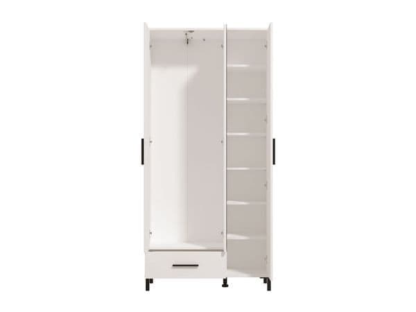 Saltbay White 3 Door Tall Shallow Depth Hallway Mirrored Wardrobe