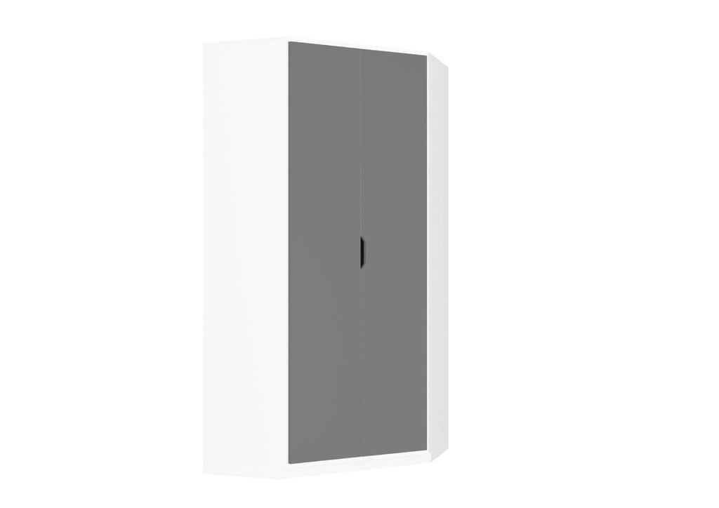 Santino High Gloss Grey And White Corner Wardrobe