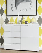 Santino White High Gloss Narrow Sideboard — alternate view