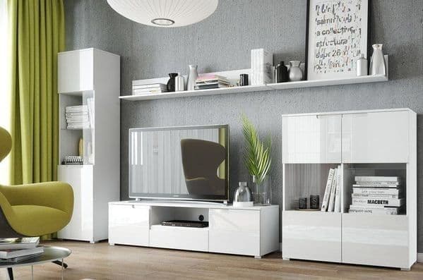 Santino White Gloss Display Cabinet