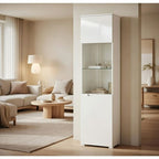 Santino White Gloss Tall 1 Glass Door Display Unit
