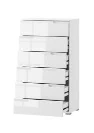 Santino White High Gloss Tall 6 Drawer Chest of Drawers