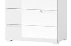 Santino White High Gloss Narrow Chest of Drawers