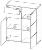 Santino White High Gloss Tall 2 Door Sideboard