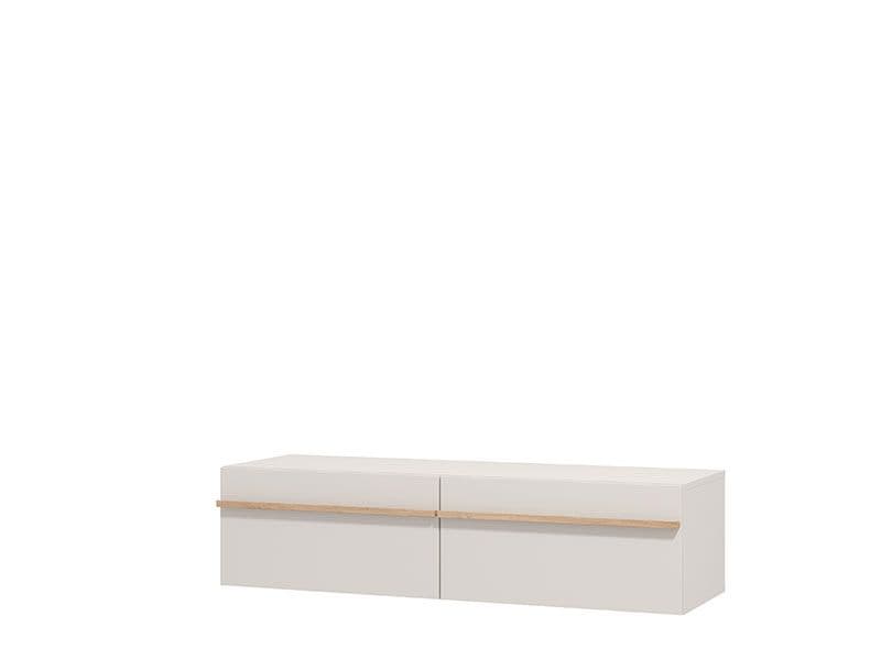 Seura Cashmere And Oak Effect Wall Mounted Floating Wide TV Unit
