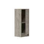 Shaarawy Grey Oak Effect 1 Door Wall Mounted Floating Bathroom Cupboard