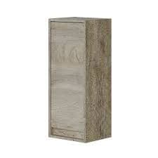 Shaarawy Grey Oak Effect 1 Door Wall Mounted Floating Bathroom Cupboard — angled product view