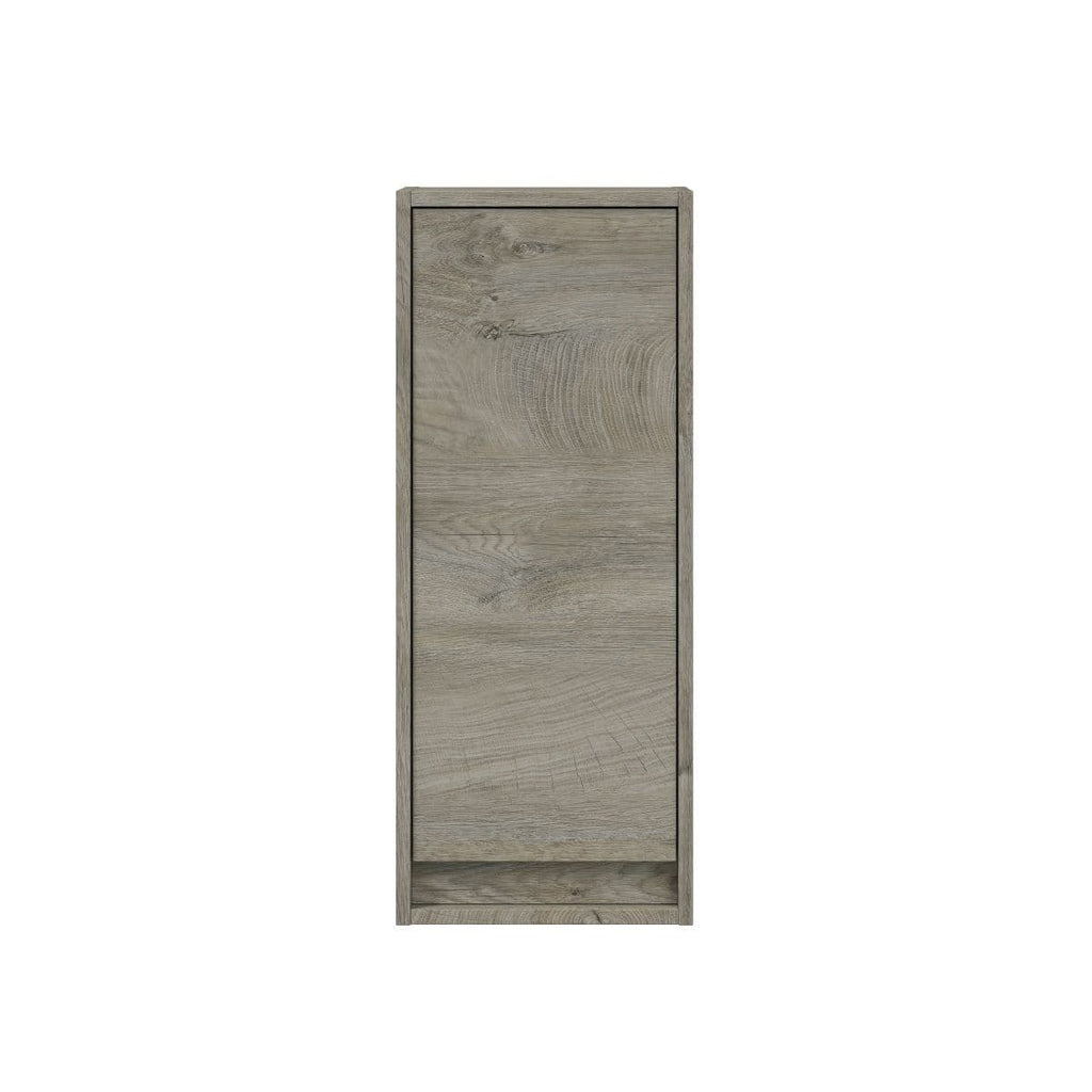 Shaarawy Grey Oak Effect 1 Door Wall Mounted Floating Bathroom Cupboard