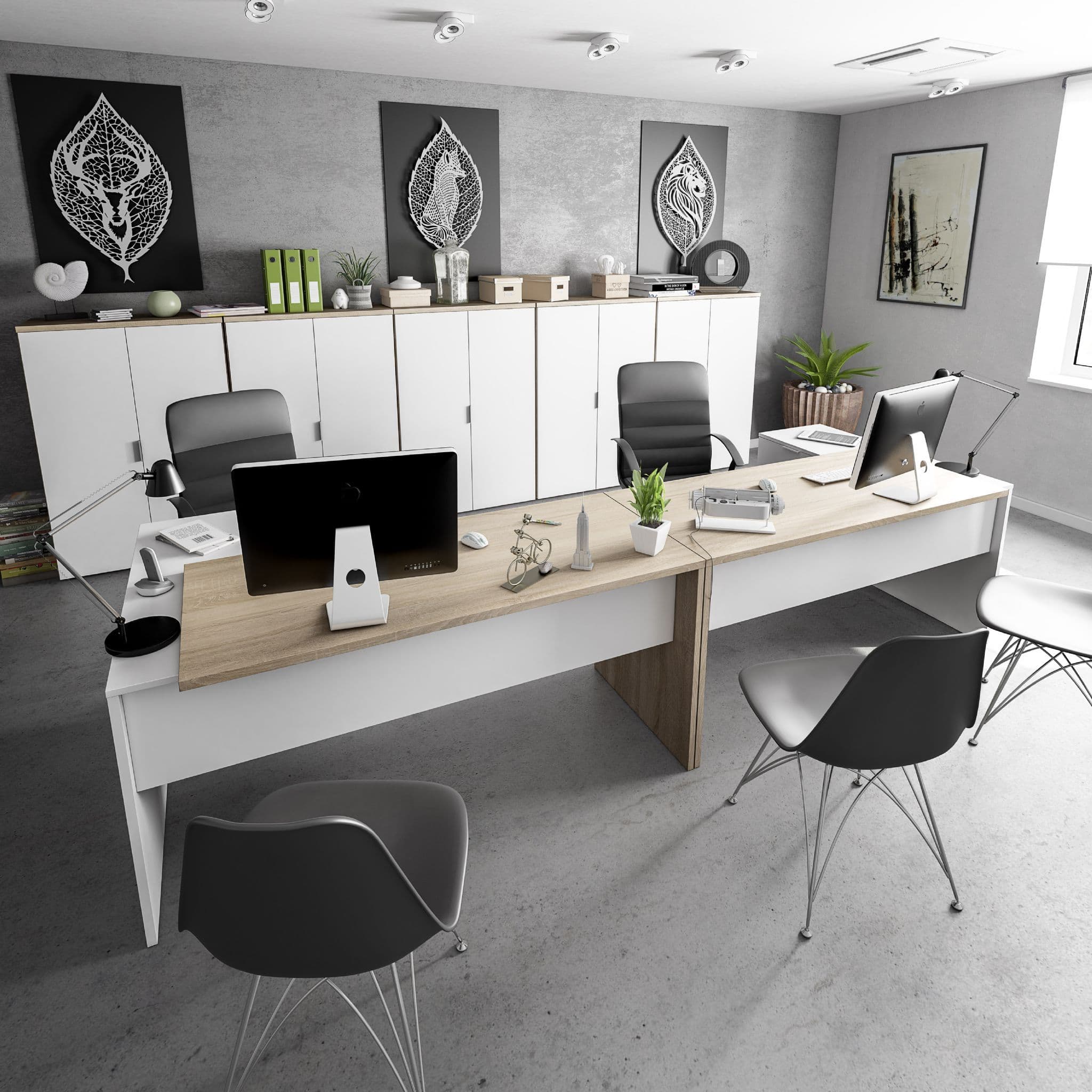 Siena Oak And White Desk