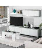 Simons Concrete Grey And White TV Entertainment Cabinet — alternate living room view