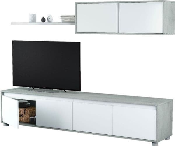 Simons Concrete Grey And White TV Entertainment Cabinet — alternate product view