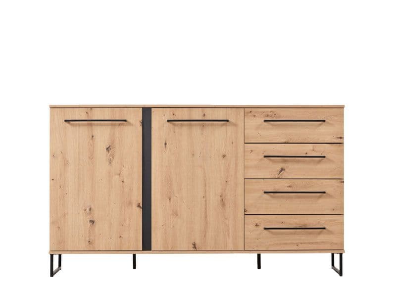Sorrento Oak Effect 2 Door 4 Drawer Sideboard — alternate product view