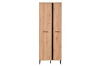 Sorrento Oak Effect Tall Slim 2 Door Wardrobe