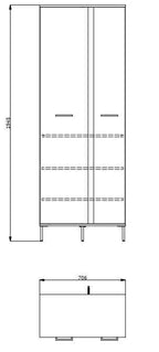 Sorrento Oak Effect Tall Slim 2 Door Wardrobe