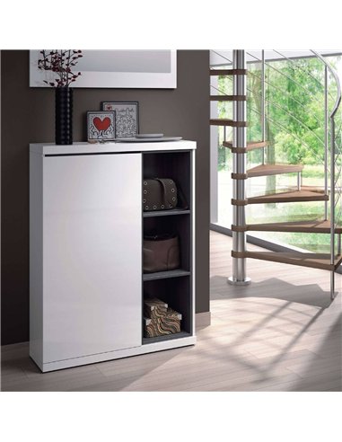 Step White Gloss Bookcase — styled product view