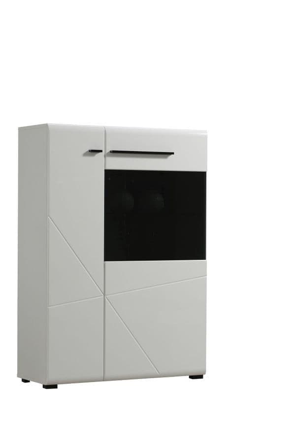 Terrento White Short Display Cabinet — front product view