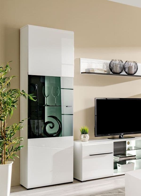 Terrento White Tall Display Cabinet — main product view