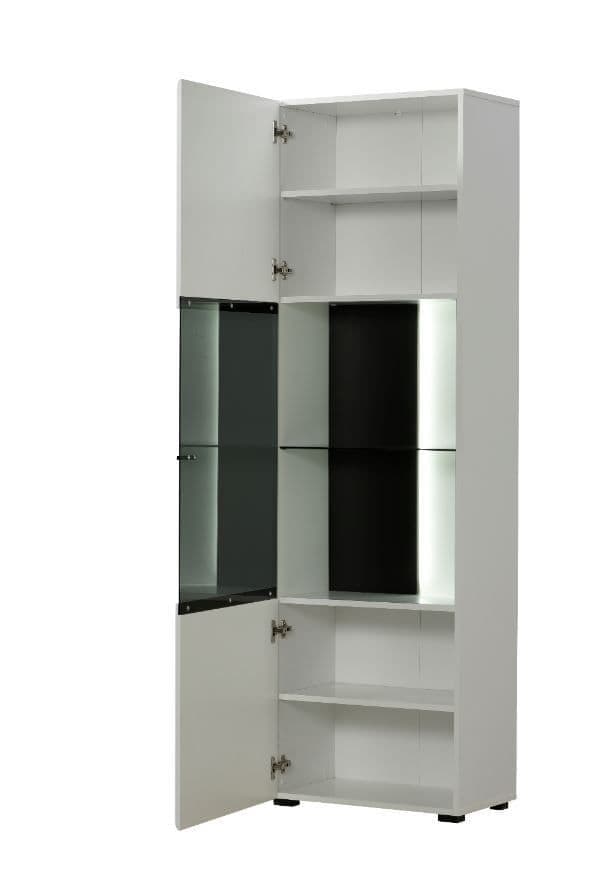 Terrento White Tall Display Cabinet — front product view