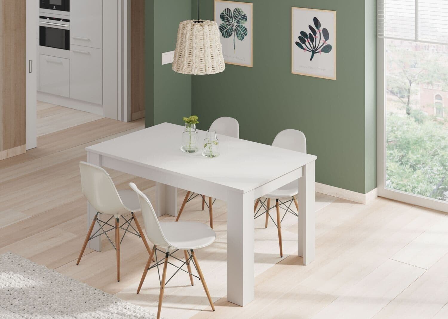 Tevez White Extending Dining Table