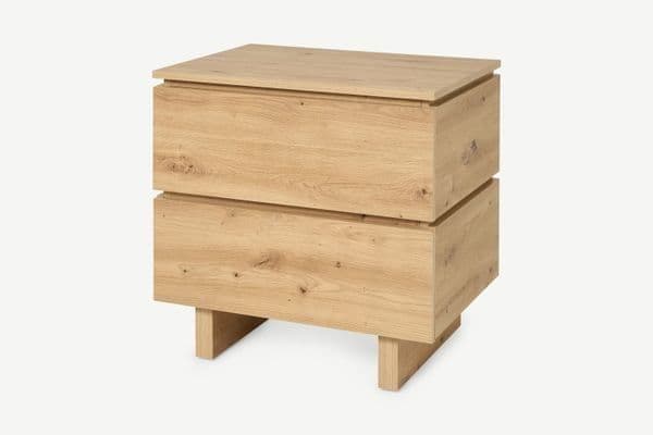 Texas Artisan Oak Effect 2 Drawer Bedside