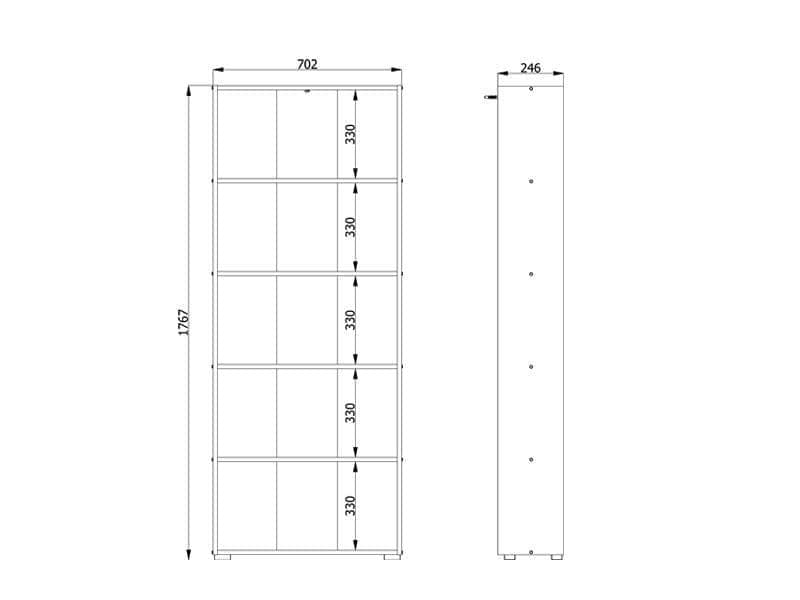 Thomas Artisan Oak Effect Slim 176.5cm Tall Bookcase
