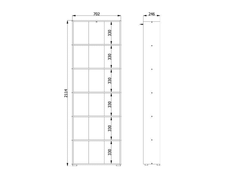 Thomas Artisan Oak Effect Slim 211.5cm Tall Bookcase