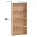 Thomas Artisan Oak Effect Slim Low Short Bookcase — dimensions